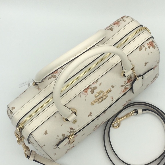 COACH ROWAN SATCHEL WITH ROSE BOUQUET PRINT - Picture 13 of 16